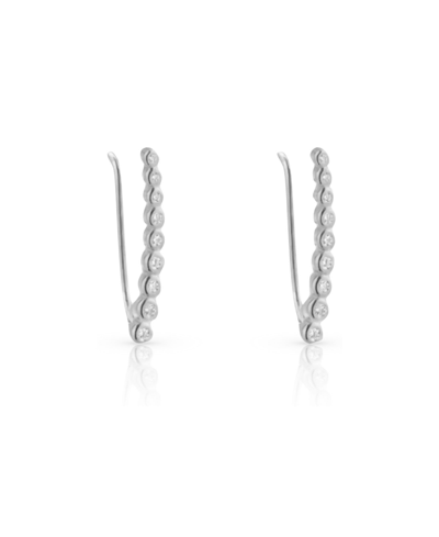 Ben Oni Cubic Zirconia Bezel Gold Vermeil Or Sterling Silver Ear Climbers