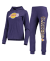 CONCEPTS SPORT WOMEN'S CONCEPTS SPORT PURPLE LOS ANGELES LAKERS HOODIE AND PANTS SLEEP SET