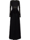 Dolce & Gabbana Floral-lace Detail Long Dress In Black
