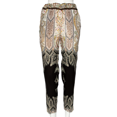 Pre-owned Etro Multicolor Paisley Printed Sateen Pants M