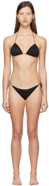 Oseree Sequin-embellished Triangle Bikini In Black