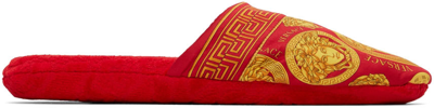 Versace Red Medusa Amplified Slippers In Z7012 Red
