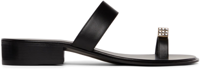 Giuseppe Zanotti Black Leather Dynamo Bardack Sandals In Multicolour