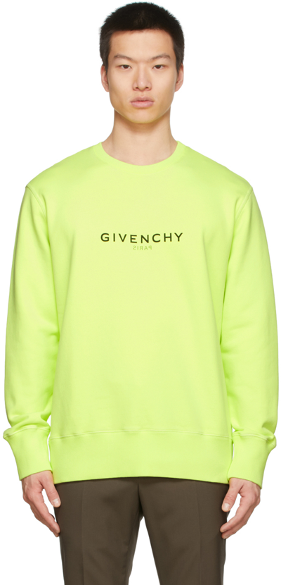Givenchy Paris Brand-print Cotton-jersey Sweatshirt In Yellow