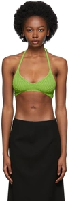 Gauchère Green Knit Tank Top In 1322 Bright Green