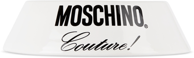 Moschino White Dog Bowl In 1001 - White