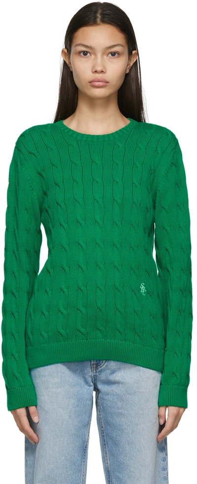 Sporty And Rich Green Ashley Sweater In Kelly Green