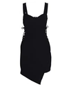 Nicholas Cristina Lace-up Crepe Mini Dress In Black