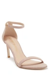 STUART WEITZMAN NU NAKED STRAIGHT SUEDE STILETTO SANDAL