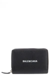 BALENCIAGA CLASSIC ZIP AROUND LEATHER CARD CASE