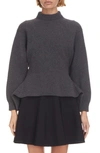 Alaïa English Ribbed Wool & Cashmere Sweater In Gris Fonce