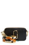 Marc Jacobs The Colorblock Snapshot Bag In Black/ Honey Ginger Multi