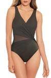 Miraclesuit Illusionists Circe Twisted One-piece Swimsuit In Olivetta Green