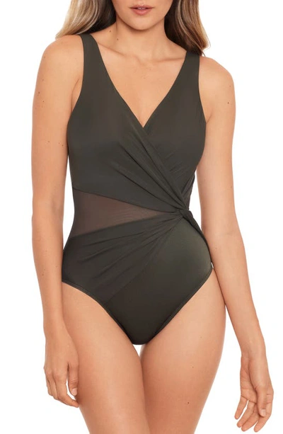 Miraclesuit Illusionists Circe Twisted One-piece Swimsuit In Olivetta Green