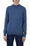 Sandro Industrial Mock Neck Wool Sweater In Blue Grey