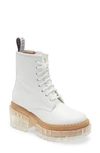 Stella Mccartney Emilie Transparent Sole Lace-up Boots In White