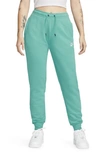 Nike Women's  Sportswear Essential Fleece Pants In Washed Teal/ White