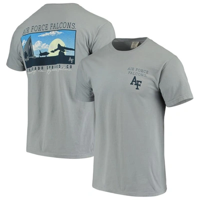 Image One Men's Gray Air Force Falcons Team Comfort Colors Campus Scenery T-shirt