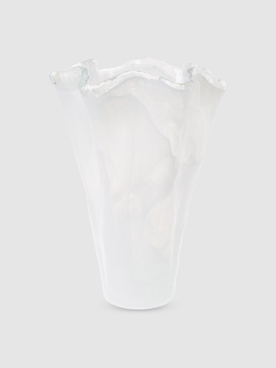 Vietri Onda Large Glass Vase In White