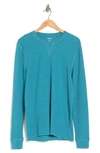 Abound Crew Neck Long Sleeve Thermal Top In Teal Larkspur