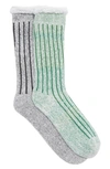 Abound Ribbed Crew Socks In Green Menthol- Char Multi