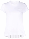 Sacai Pleated Back Structured T-shirt In White
