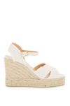 Castaã±er Castaner Bromelia Lurex Wedge Espadrilles In Blanco Oro (white)
