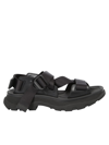 Alexander Mcqueen Tread-sole Leather And Webbing Sandals In Black