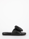 Off-white Padded Bow-embellished Slides In Black