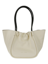 Proenza Schouler Large Ruched Smooth Leather Tote Bag In Pale Sand