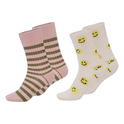 Molo Kids' Girl's Nomi 2-pack Mixed-print Sock Set In Pearled Ivory