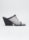 Stella Mccartney Crystal Mesh Slide Sandals In Black