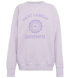 Saint Laurent Oversize Sl University Sweatshirt In Lilas/lilas Fonce