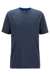 Hugo Boss Regular-fit Logo T-shirt In Bionic Single Jersey- Dark Blue Men's T-shirts Size M