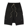 Rick Owens Flannel Cotton-jersey Cargo Shorts In Black
