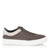 JIMMY CHOO ACE IRON GREY CROC PRINTED NUBUCK LOW TOP TRAINERS,ACECRK S