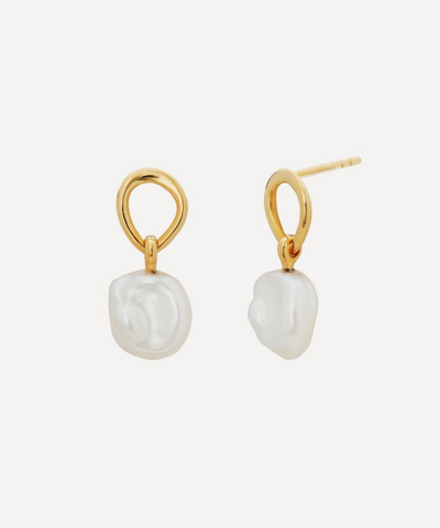 Monica Vinader Nura Keshi Tiny Pearl And 18ct Rose Gold-plated Vermeil Sterling Silver Drop Earrings