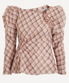 Rejina Pyo Cassie Check Blouse - Size 12 In Check Mesh Pink