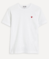 Comme Des Garçons Play Small Heart Logo Patch T-shirt In White
