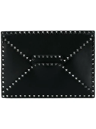 Valentino Garavani Rockstud Untitled Clutch Bag In Black