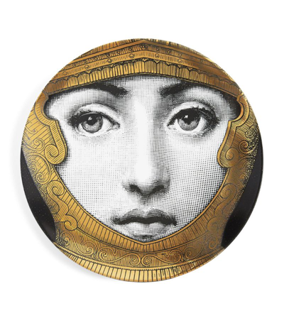 Fornasetti Tema E Variazioni No. 95 Wall Plate (26cm) In Gold/black/white