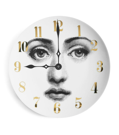 Fornasetti Tema E Variazioni No. 74 Wall Plate In Gold/black/white