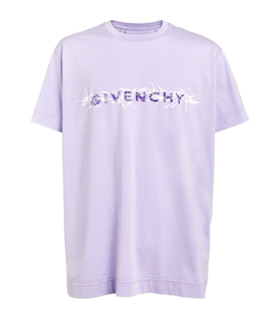 Givenchy Classic Fit Logo Tee Lilac In Purple