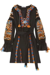 MARCH11 Sahara fringed embroidered linen mini dress