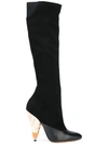 Givenchy Leather-paneled Suede Over-the-knee Boots In Black