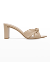 Veronica Beard Ganita Knotted Leather Sandals In Nude Leather
