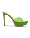 Gianvito Rossi Betty Transparent Stiletto Platform Mules In Kiwi