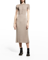 GABRIELA HEARST AMOR COLLARED RIB CASHMERE MIDI DRESS