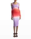 Versace Jeans Couture Knit Degrade Midi Skirt In Poppy Rosso