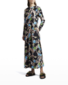 La Doublej Long-sleeve Swing Dress In Black Pattern